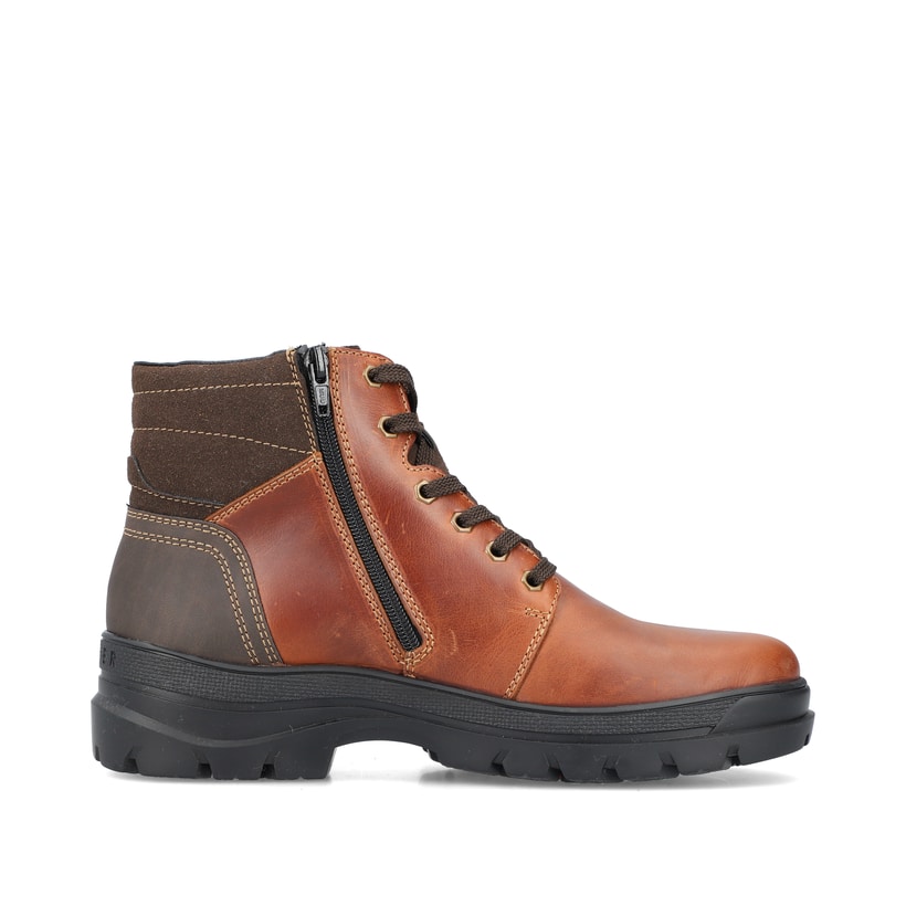 Bottes à lacets Rieker marron pour homme F5423-24 avec semelle Flip-Grip. Intérieur de la chaussure.