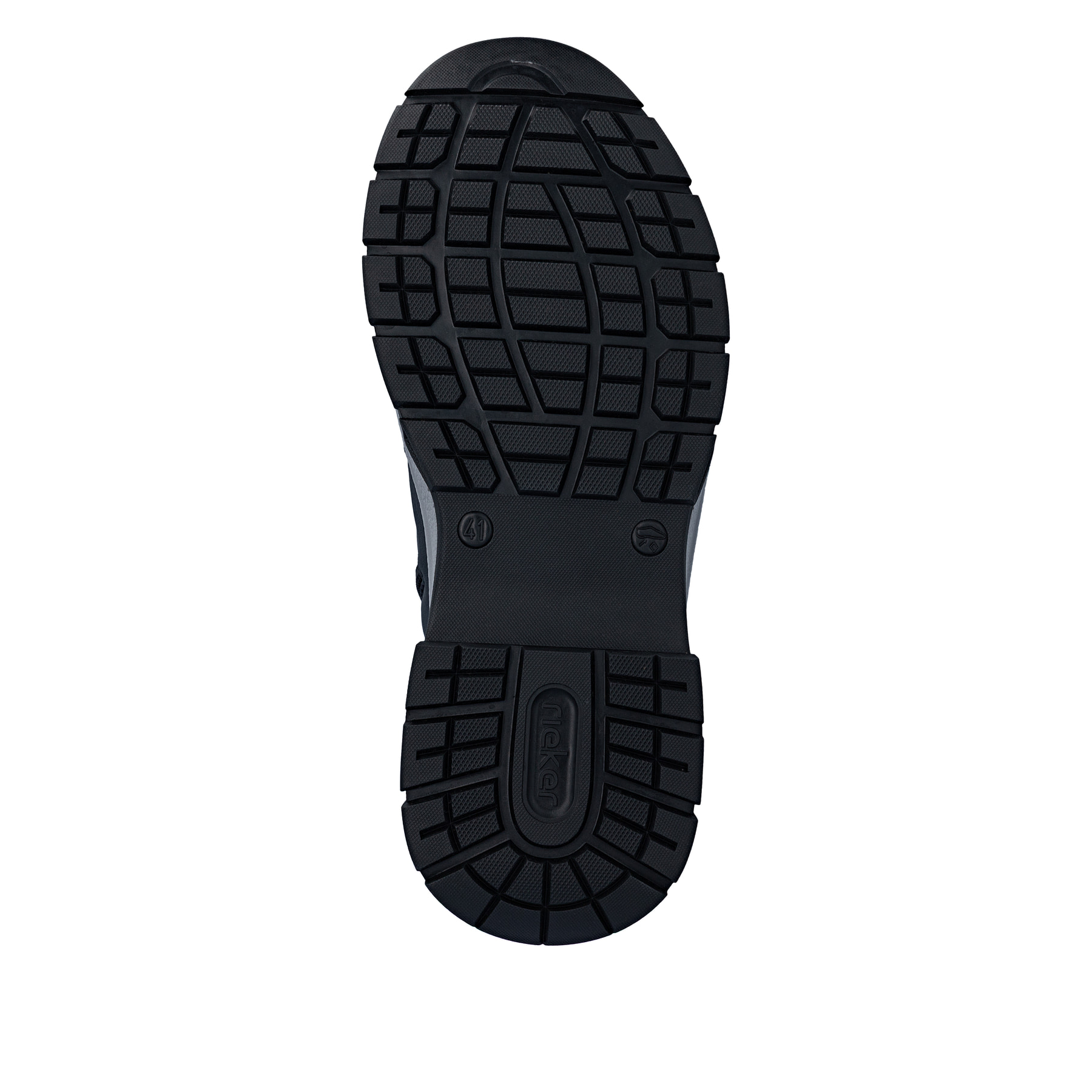 Dunkelblau-schwarze Rieker Herren Schnürstiefel 30201-14 mit Reißverschluss. Schuh Laufsohle.