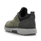 Grüne Rieker Herren Slipper B3360-54 mit Gummischnürung sowie der Extraweite H. Schuh von hinten.