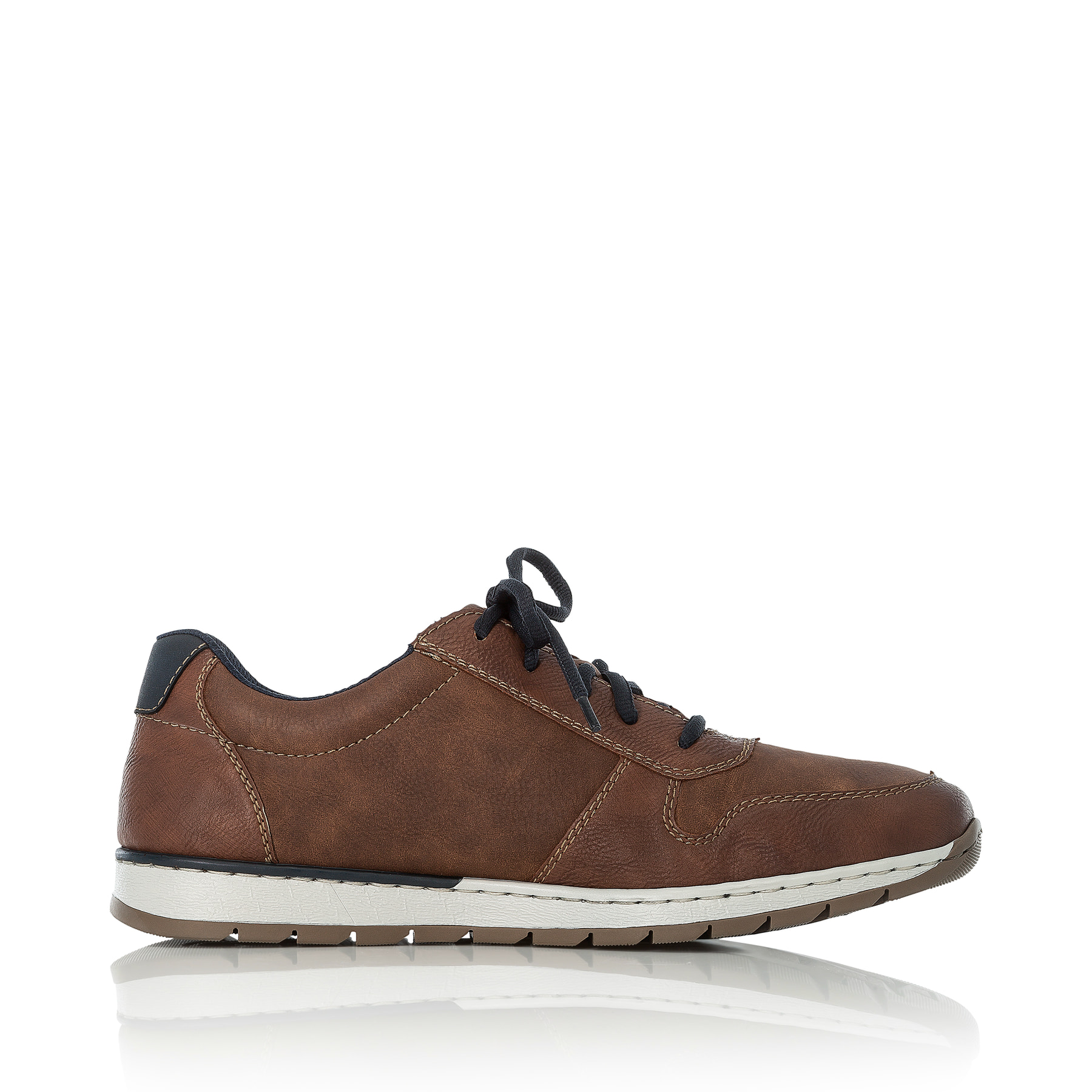 Baskets basses Rieker marron pour hommes B2114-24 avec auffälligem Logo. Côté intérieur de la chaussure.