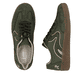 Grüne vegane Rieker Damen Sneaker Low M5512-54 mit einer Schnürung. Schuh von oben, liegend.