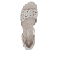 Sandales compensées Rieker beiges pour femme 69457-60 avec strass. Chaussure vue de dessus.