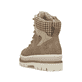 Beige Rieker Damen Schnürstiefel Y6210-64 mit wasserabweisender TEX-Membran. Schuh von hinten.