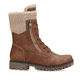 Beige Rieker Damen Biker Boots 78520-62 mit Schnürung und Reißverschluss. Schuh Innenseite