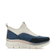Blaue vegane Rieker Damen Sneaker High 48053-14 mit einem Reißverschluss. Schuh Innenseite.