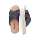 Blaue Rieker Herren Pantoletten 21384-14 mit der Komfortweite G. Schuh von oben, liegend.