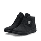 Bottines Rieker noires pour femmes Z0064-00 avec éléments décoratifs. Chaussures inclinées sur le côté.