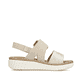 Beige Rieker Keilsandaletten 69260-60 mit trendiger Schnalle. Schuh Innenseite.