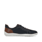 Mocassins Rieker bleus pour homme 08315-14 en cuir velours. Côté intérieur de la chaussure.