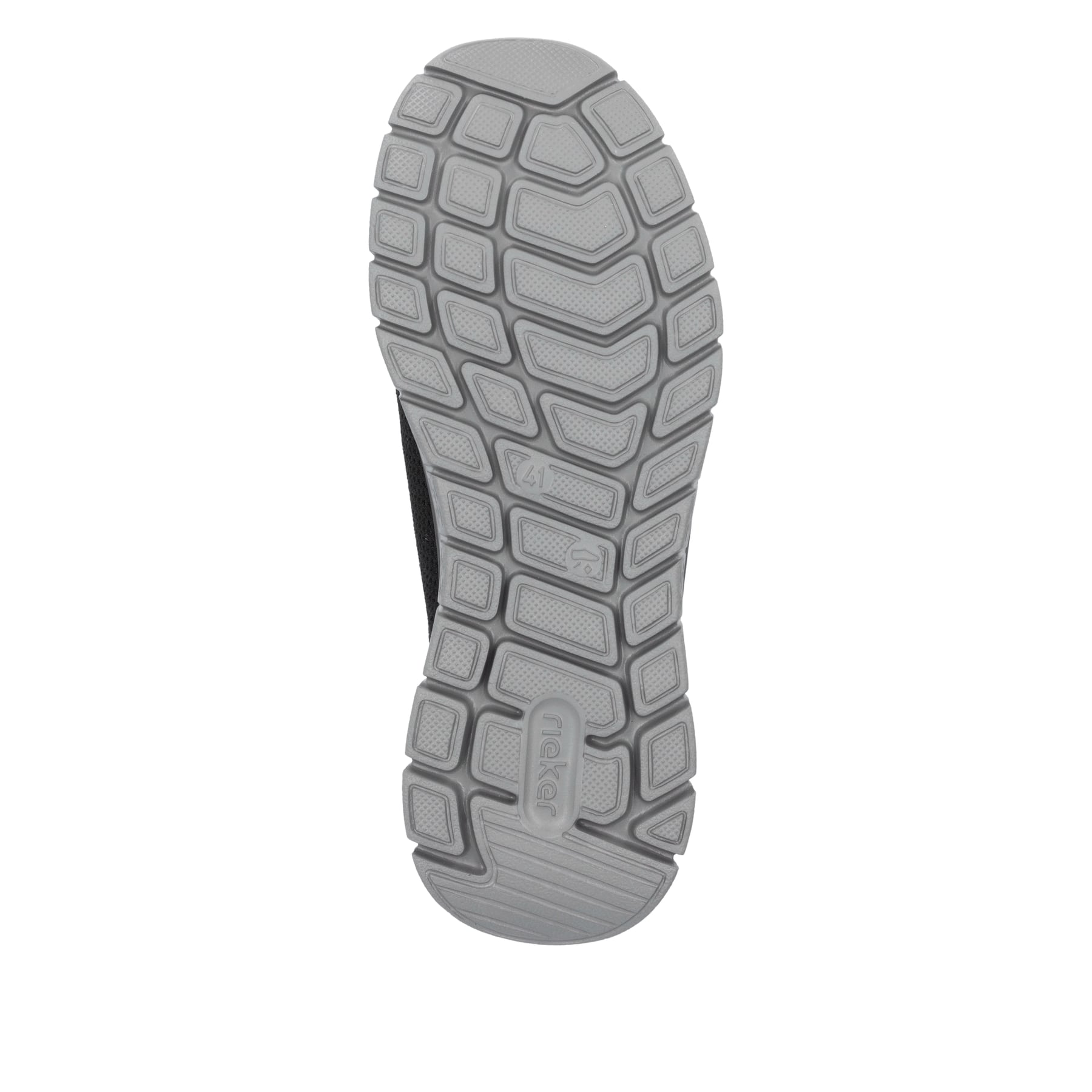 Asphaltschwarze Rieker Herren Slipper B6656-00 mit praktischer Slip-in Funktion. Schuh Laufsohle.