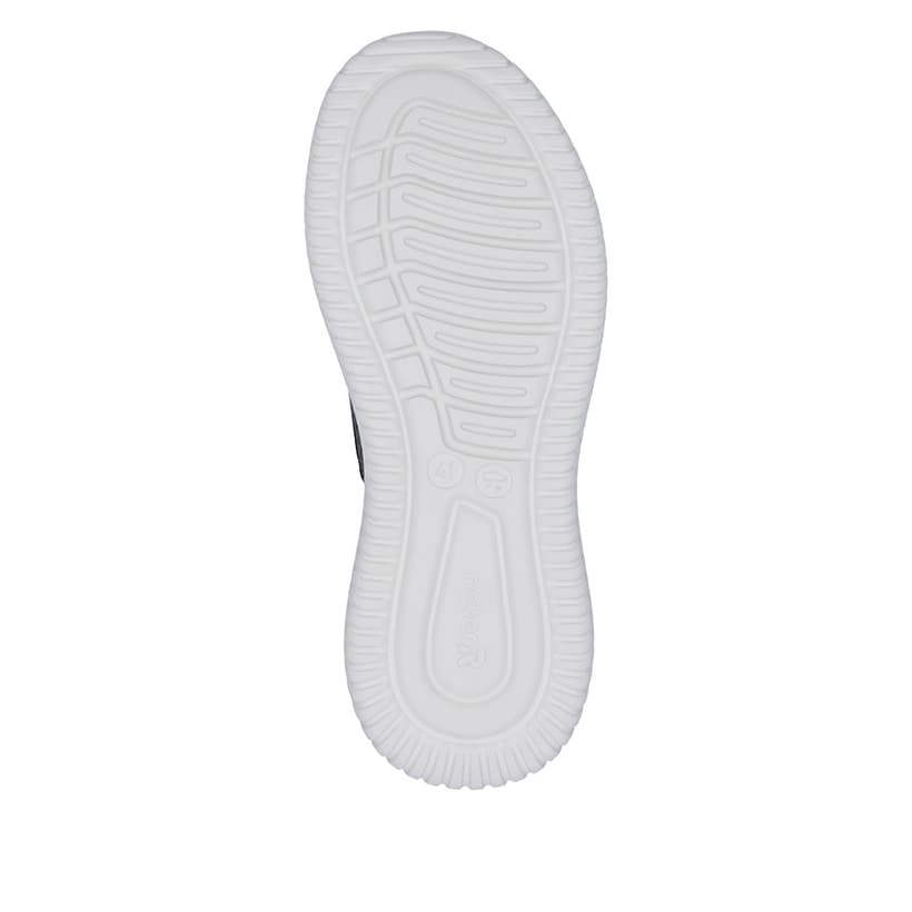 Graue Rieker Herren Slipper B9656-45 mit einem Gummizug sowie der Komfortweite G. Schuh Laufsohle.