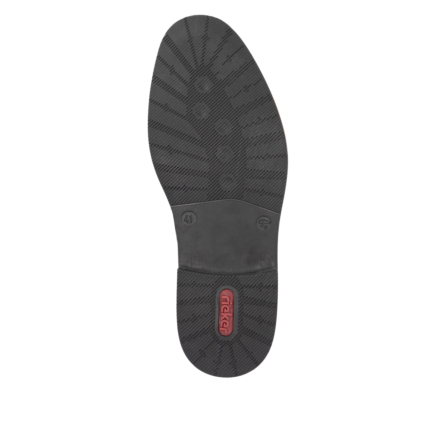 Chaussures à lacets Rieker noires pour homme 13523-00 avec largeur G 1/2. Semelle extérieure de la chaussure.
