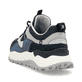 Blaue Rieker Herren Sneaker Low U1301-14 mit Schnürung sowie flexibler Sohle. Schuh von hinten.