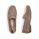 Beige Rieker Damen Loafer 40051-62 mit der schmalen Passform E 1/2. Schuh von oben, liegend.