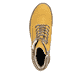 Ockerfarbene Rieker Damen Schnürstiefel Y8130-68 aus Rauleder. Schuh von oben.