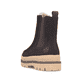 Dunkelbraun-beige Rieker Damen Chelsea Boots Y6272-25 mit einem Reißverschluss. Schuh von hinten.
