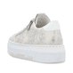 Beige Rieker Damen Sneaker Low M1953-60 mit einem Reißverschluss. Schuh von hinten.