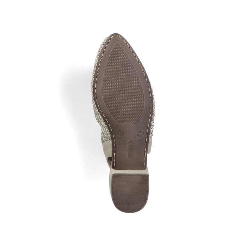 Escarpins Ã  bride Rieker verts pour femme 47060-52 avec boucle. Semelle extérieure de la chaussure.