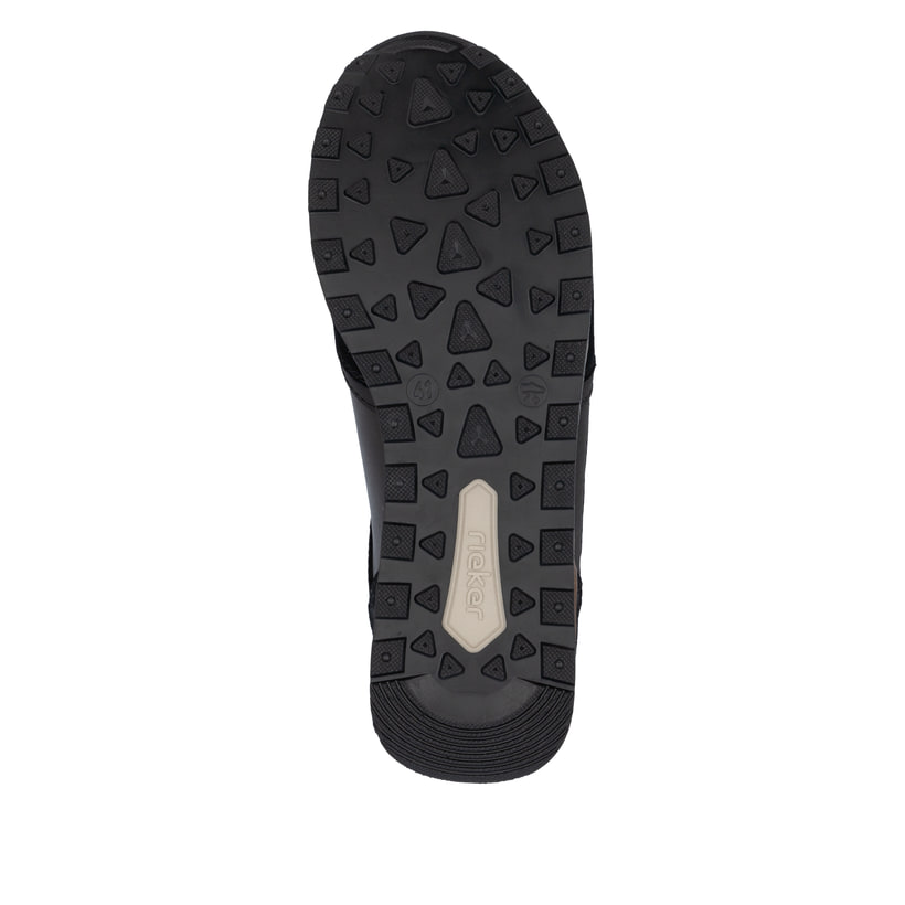 Schwarze Rieker Herren Sneaker Low U0313-00 aus Rauleder mit einer Schnürung. Schuh Laufsohle.