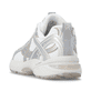 Weisse Rieker Sport Damen Sneaker Low W4202-80. Schuh von hinten.