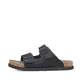 Schwarze Rieker Herren Pantoletten 21190-00 mit Schnallen sowie der Extraweite H. Schuh Außenseite.