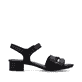 Sandales Rieker noires femme 62685-00 en cuir lisse avec boucle tendance. Côté intérieur de la chaussure.