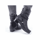 Tiefschwarze Rieker Damen Stiefeletten Y17R2-00 mit Reißverschluss sowie Blockabsatz. Schuh am Fuß