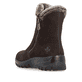 Dunkelbraune Rieker Damen Kurzstiefel L7162-25 aus Rauleder. Schuh von hinten.
