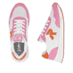 Baskets basses Rieker blanches pour femme W2404-80 avec lacets. Chaussure vue de dessus, couchée.