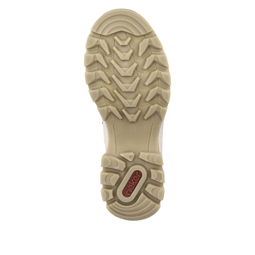 Granitgraue Rieker Damen Schnürstiefel X9335-45 mit Schnürung und Reißverschluss. Schuh Innenseite
