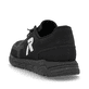 Schwarze Rieker Herren Sneaker Low 09100-00 mit einer Gummischnürung. Schuh von hinten.