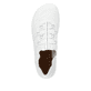 Weiße vegane Rieker Damen Slipper 52854-80, Barfußschuhe mit einem Gummizug. Schuh von oben.