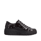 Dunkelbraune Rieker Damen Sneaker Low N2555-25 mit einem Reißverschluss. Schuh Innenseite.