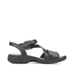 Schwarze Rieker Damen Riemchensandalen 64561-00 mit trendigen Schnalle. Schuh Innenseite.