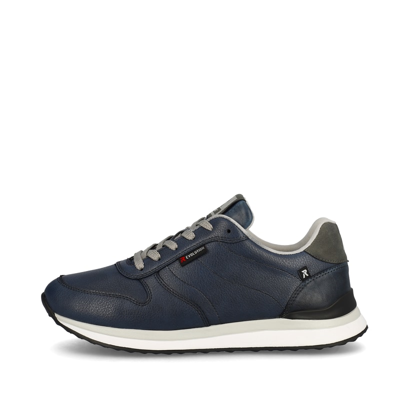 Blaue Rieker Damen Sneaker Low 42500-14 mit flexibler und super leichter Sohle. Schuh Außenseite.