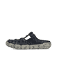 Dunkelblaue Rieker Damen Clogs L0396-14 aus Glattleder mit raffinierten Cut-Outs. Schuh Außenseite.