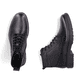 Schwarze Rieker Herren Schnürstiefel 33143-00 aus Glattleder. Schuh von oben, liegend.