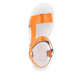 Orangene Rieker Damen Riemchensandalen W1651-38 mit ultra leichter Sohle. Schuh von oben.