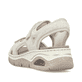 Beige vegane Rieker Damen Trekkingsandalen 67666-60 mit Rieker Air Sohlenfenster. Schuh von hinten.