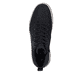 Schwarze Rieker Herren Sneaker High 37006-00 mit einem Reißverschluss. Schuh von oben.