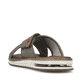 Grüne Rieker Herren Pantoletten 29083-52 mit Rieker Air Sohlenfenster. Schuh von hinten.