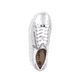 Silberne Rieker Damen Sneaker Low L59A1-90 mit einem Reißverschluss. Schuh von oben.
