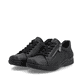 Chaussures à lacets Rieker noires femmes 48901-00 avec fermeture éclair. Chaussures inclinées sur le côté.