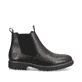 Stahlschwarze Rieker Herren Chelsea Boots 33180-00 mit einem Reißverschluss. Schuh Außenseite gespiegelt.