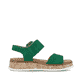 Grüne Rieker Damen Riemchensandalen W0800-52 mit trendigen Schnalle. Schuh Innenseite.