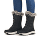 Schwarze Rieker Damen Schnürstiefel W0070-00 mit wasserabweisender TEX-Membran. Schuh am Fuß.