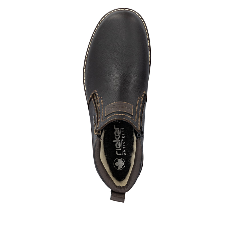 Bottines Rieker marron homme 39871-25 avec semelle adhérente Fiber-Grip. Semelle extérieure de la chaussure.