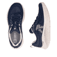 Blaue Rieker Sport Damen Sneaker Low W4401-15. Schuh von oben, liegend.