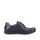 Mocassins Rieker bleus pour femmes 48951-14 avec fermeture velcro. Côté intérieur de la chaussure.