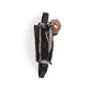 Rieker Handtasche H1656-00 in Schwarz mit Puschel an der Seite, Reißverschluss und Handyfach. Geöffnet.
